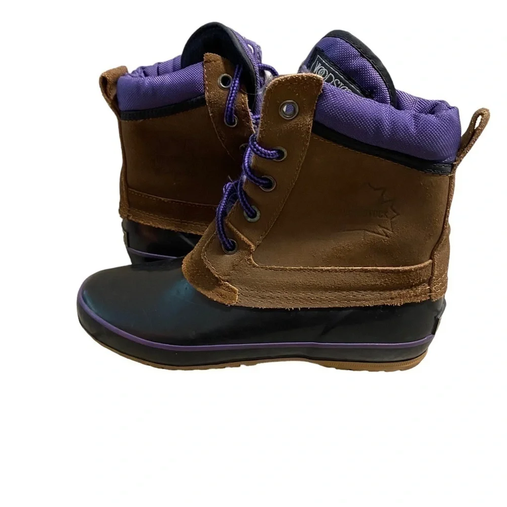 Woodstock Vintage Purple Blue Duck Boots Womens Size 7 M Thermolite 91885-5